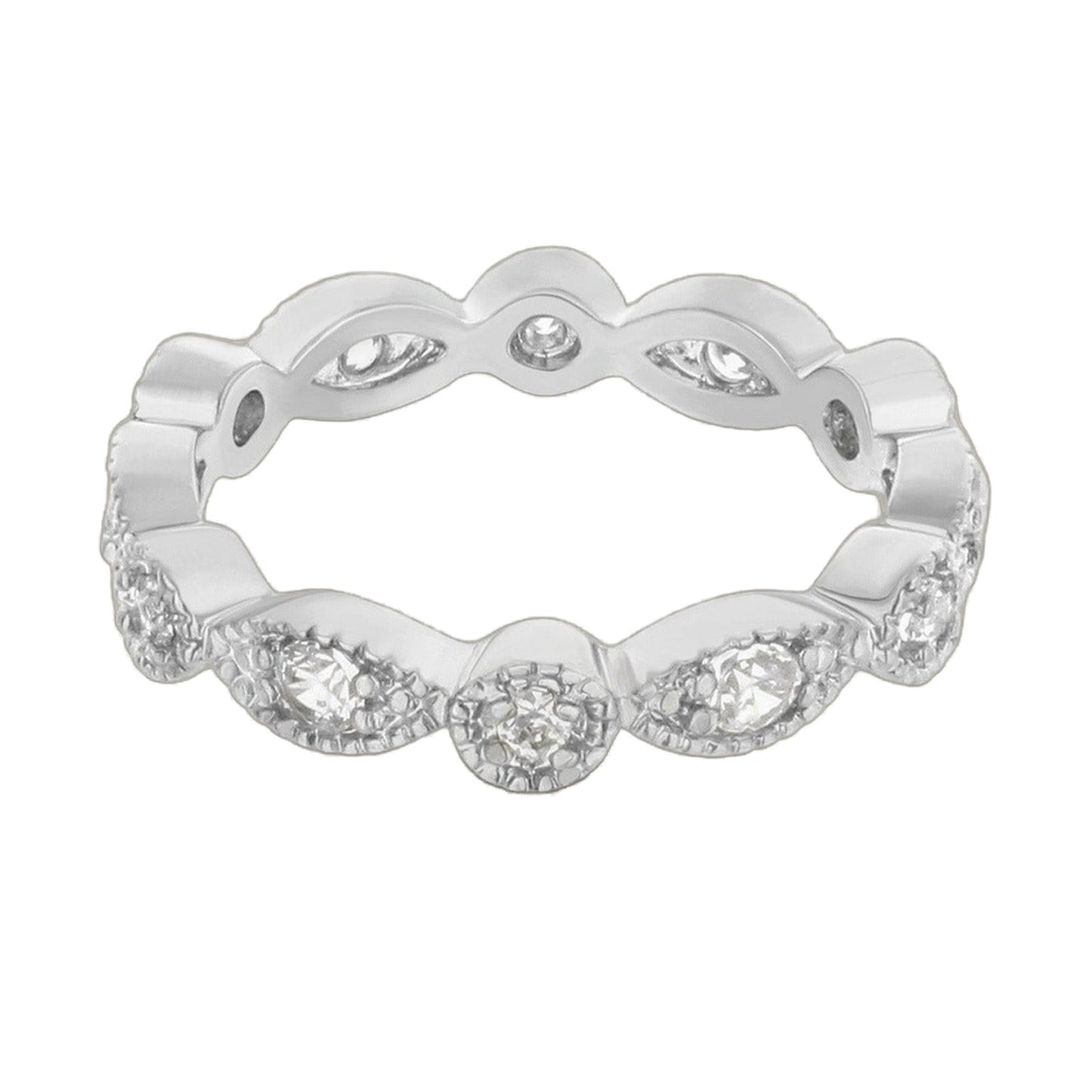 Glamour Pave Sterling Silver Eternity Ring by Lauren G Adams featuring pavé stones on Tampa Home & Garden Store