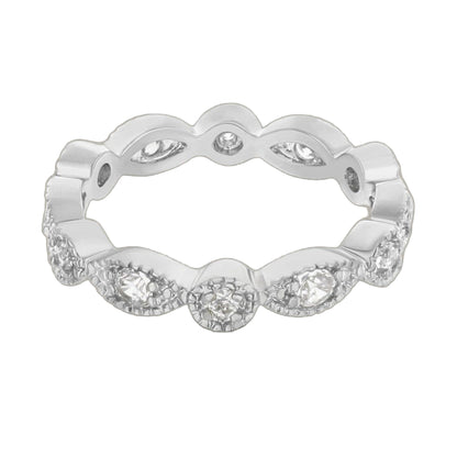 Glamour Pave Sterling Silver Eternity Ring by Lauren G Adams featuring pavé stones on Tampa Home & Garden Store
