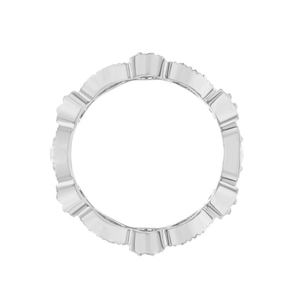Glamour Pave Sterling Silver Eternity Ring by Lauren G Adams with a ribbed faceted band on Tampa Home & Garden Store