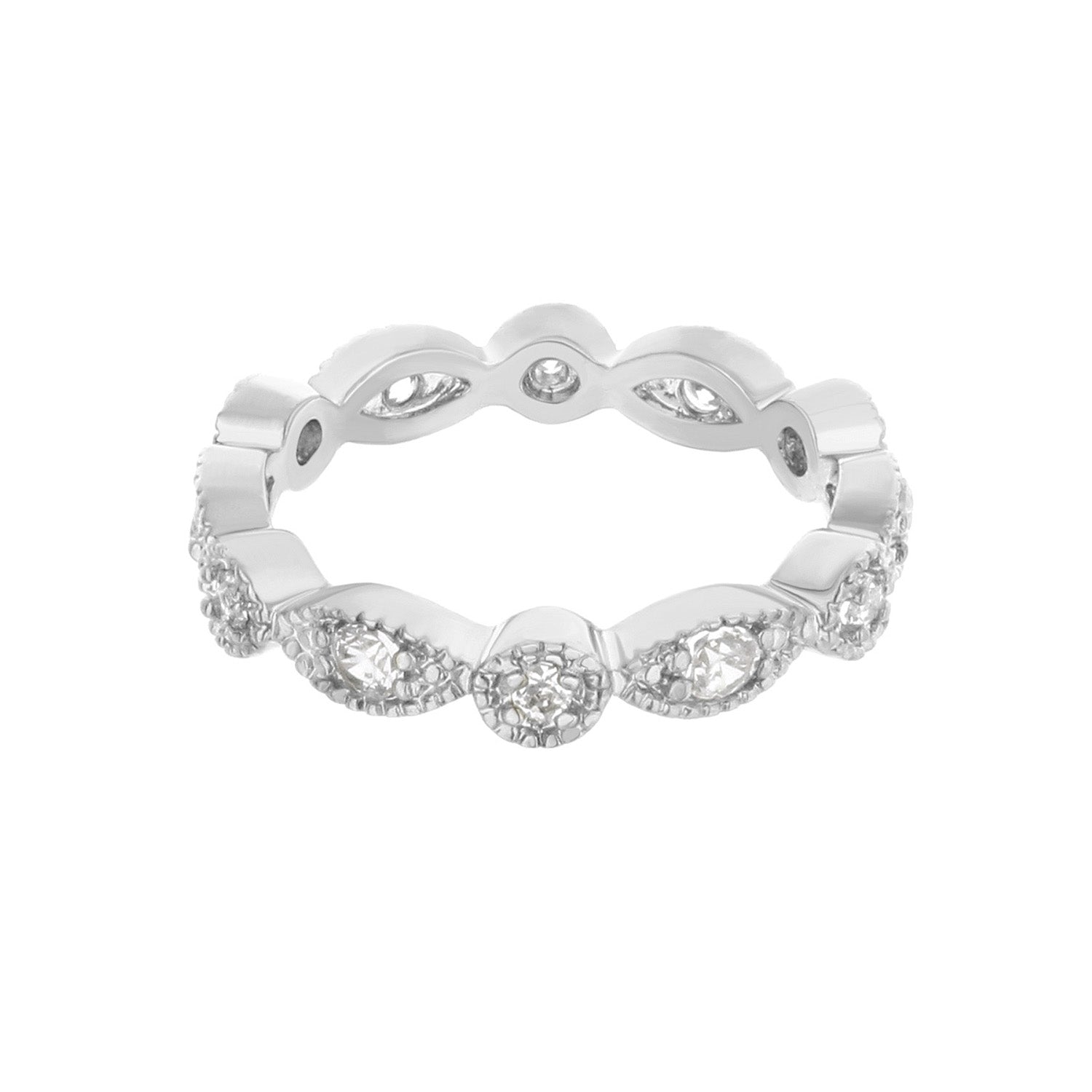 Glamour Pave Sterling Silver Eternity Ring by Lauren G Adams with pavé diamonds on Tampa Home & Garden Store