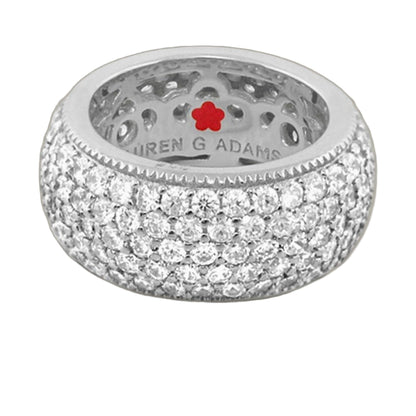 Glamour Pave Ring 925 eternity band in sterling silver with pave diamonds by Lauren G Adams on Tampa Home & Garden Store
