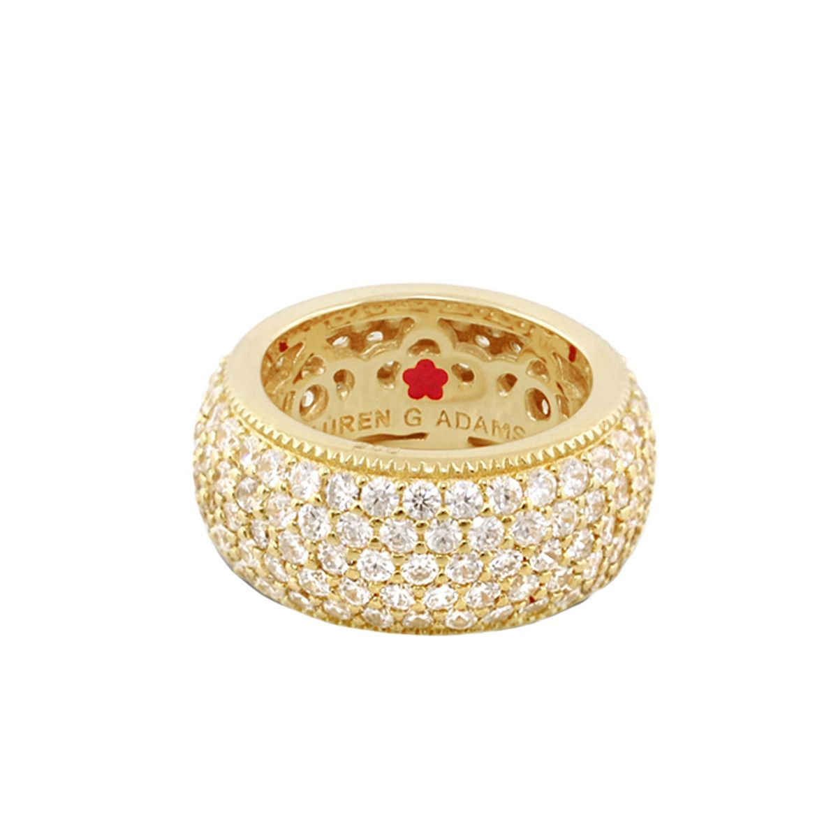 Glamour Pave Ring 925 eternity band in gold-tone with pavé diamonds by Lauren G Adams on Tampa Home & Garden Store
