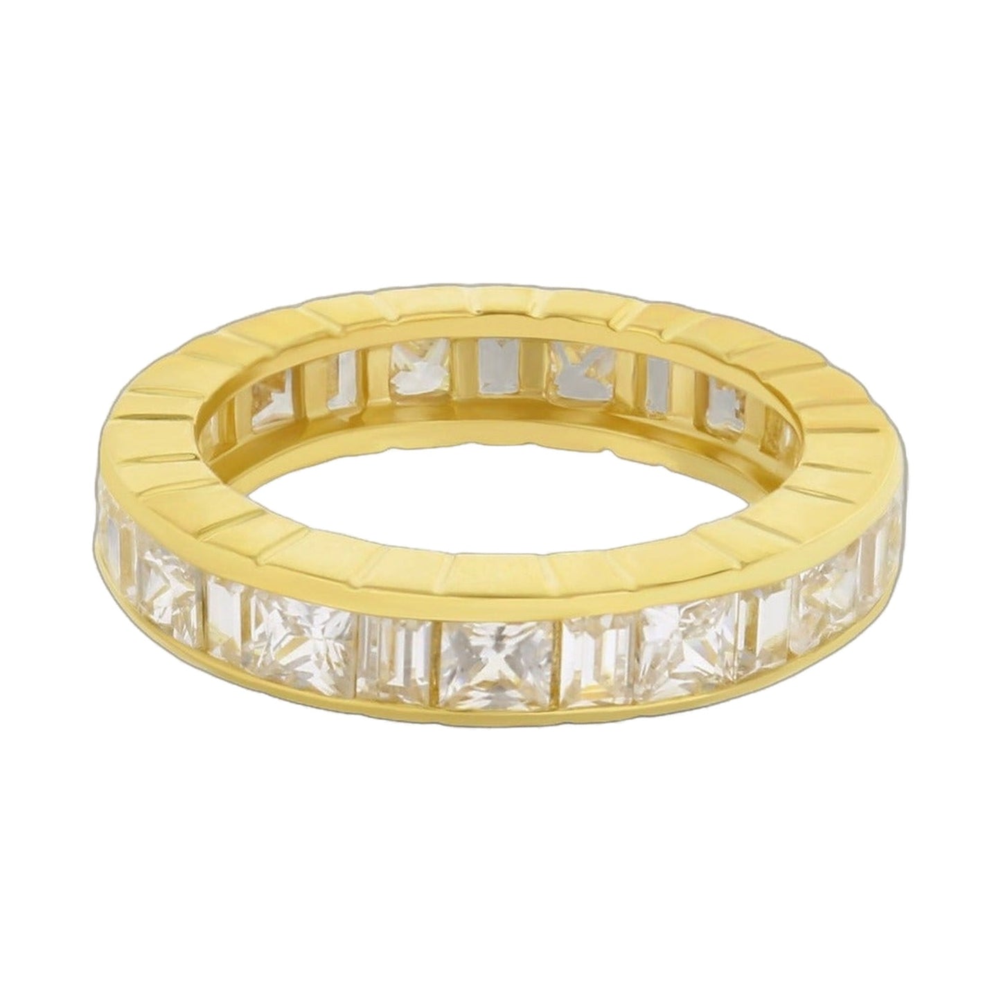925 princess-cut eternity band ring in yellow gold-tone by Lauren G Adams on Tampa Home & Garden Store