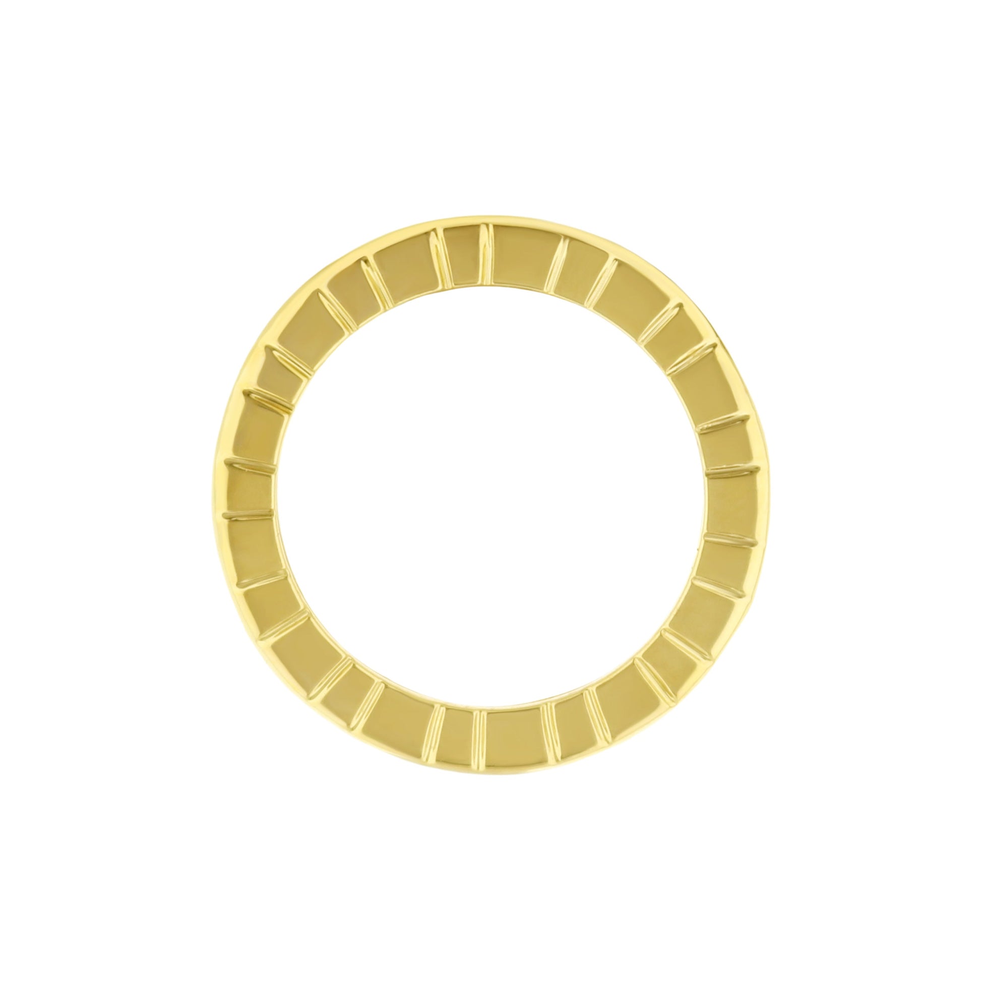 925 Princess Cut Eternity Band gold ring with segmented square facets around the circumference on Tampa Home & Garden Store