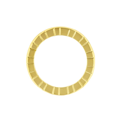 925 Princess Cut Eternity Band gold ring with segmented square facets around the circumference on Tampa Home & Garden Store
