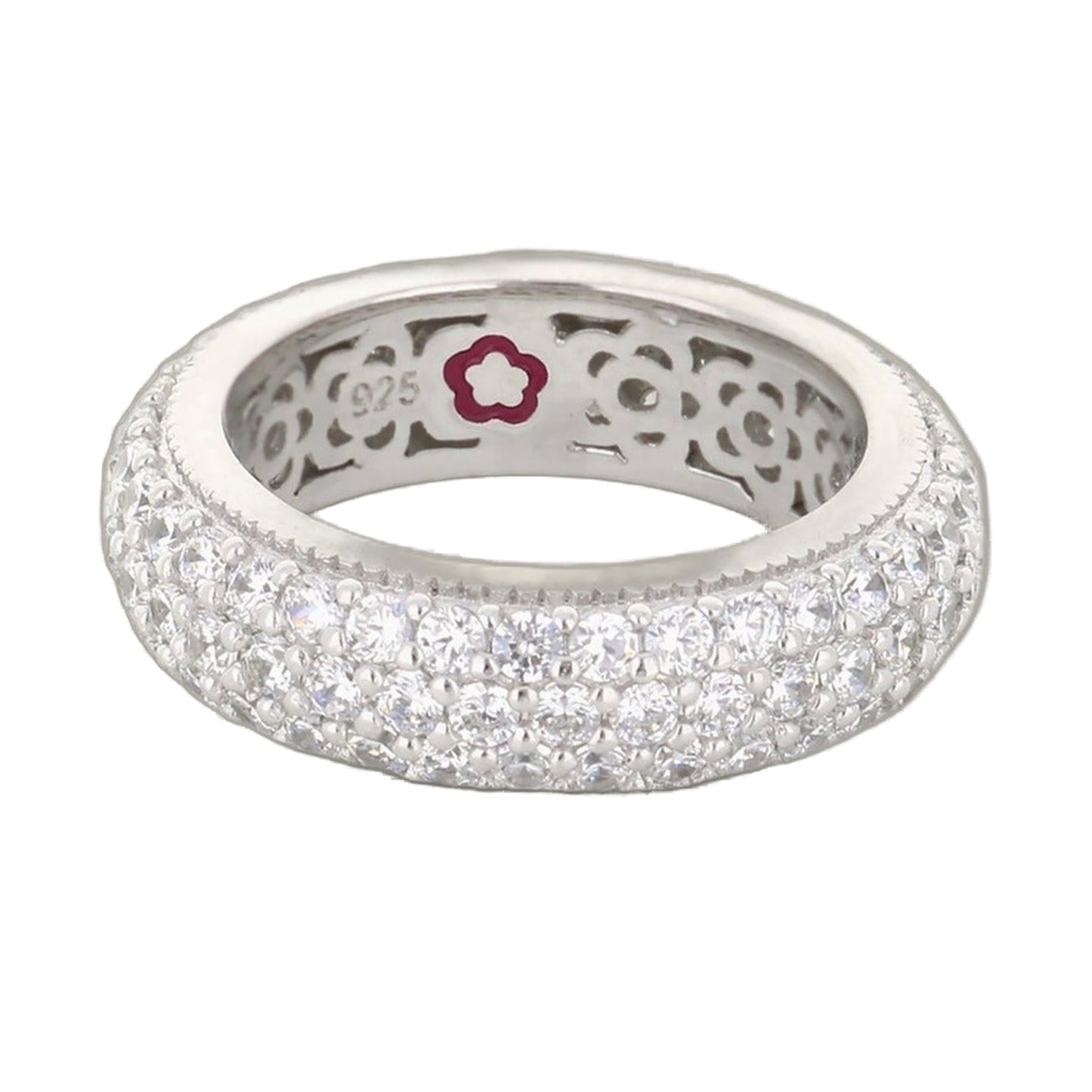 Glamour Pave .925 Ring by Lauren G Adams, silver-tone triple-row domed pavé band on Tampa Home & Garden Store