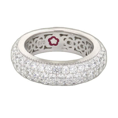 Glamour Pave .925 Ring by Lauren G Adams, silver-tone triple-row domed pavé band on Tampa Home & Garden Store