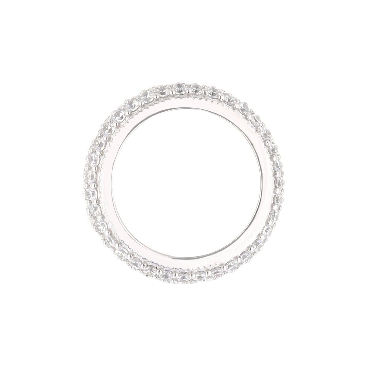 Glamour Pave .925 Ring by Lauren G Adams, triple-row domed pave band, silver on Tampa Home & Garden Store