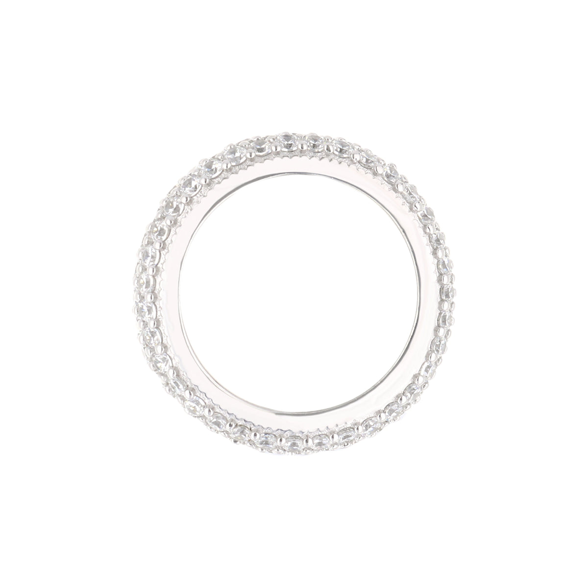 Glamour Pave .925 Ring by Lauren G Adams, triple-row domed pave band, silver on Tampa Home & Garden Store