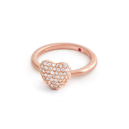 Layers of Love .925 Ring rose gold heart pave stackable ring Lauren G Adams on Tampa Home & Garden Store