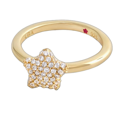 Layers of Love Pavé Star stackable ring in gold with star centerpiece by Lauren G Adams LGA on Tampa Home & Garden Store