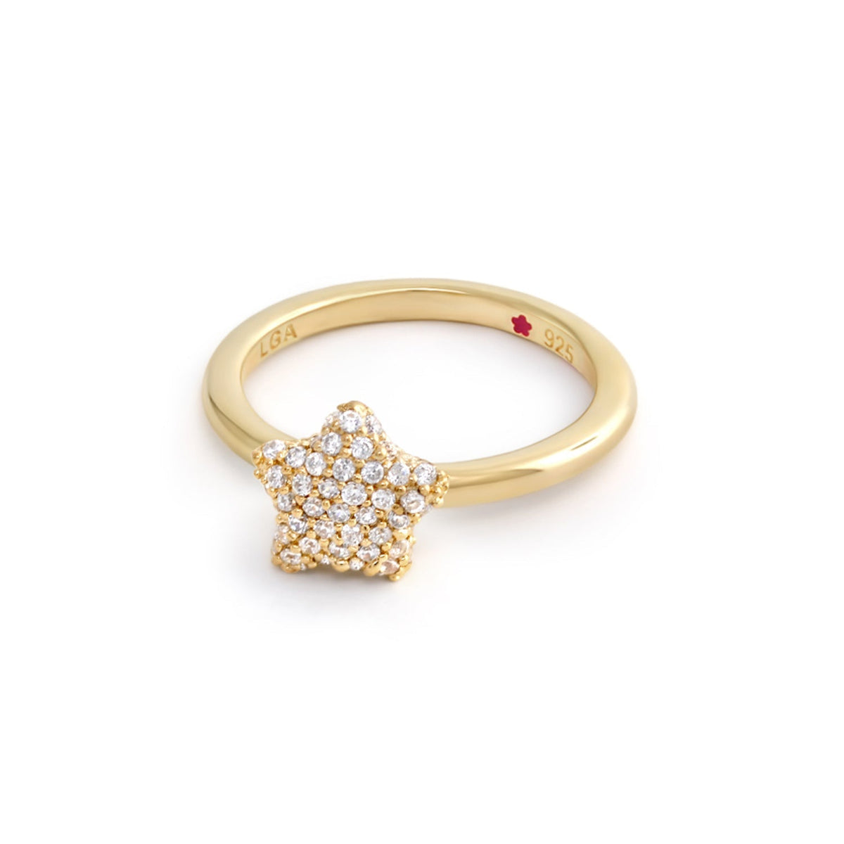 Layers of Love Pavé Star stackable ring in yellow gold by Lauren G Adams with LGA stamp on Tampa Home & Garden Store