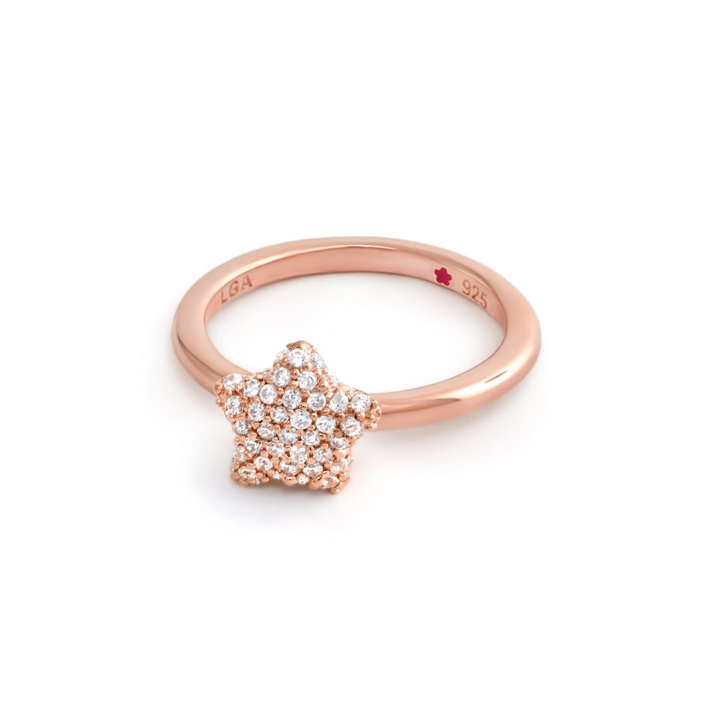 Rose gold Stackable Ring Layers of Love Pavé Star with diamonds by Lauren G Adams on Tampa Home & Garden Store