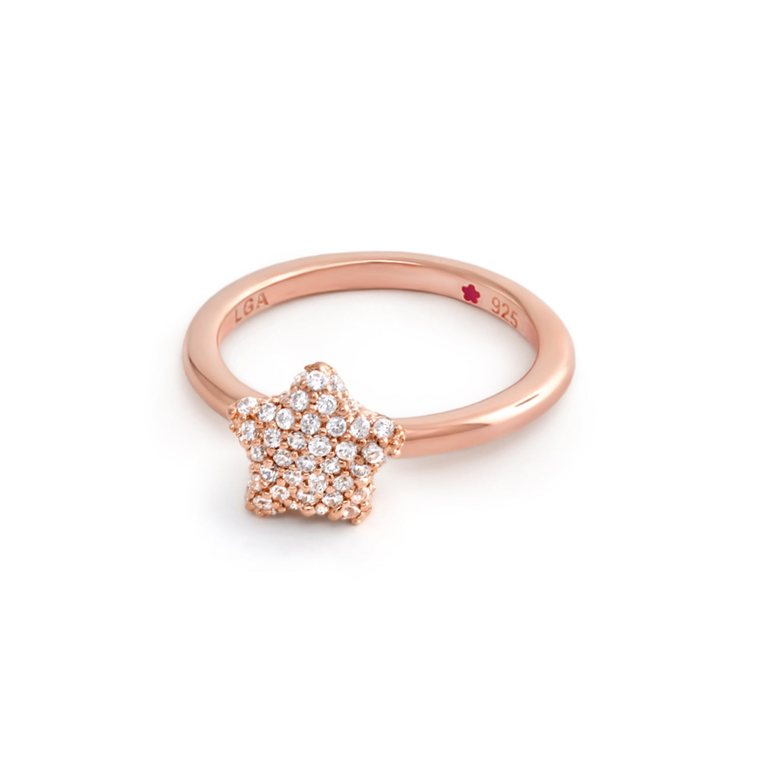 Rose gold Stackable Ring Layers of Love Pavé Star with diamonds by Lauren G Adams on Tampa Home & Garden Store