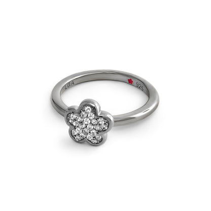 Layers of Love Stackable Ring Pavé Flower sterling silver with Lauren G Adams on Tampa Home & Garden Store