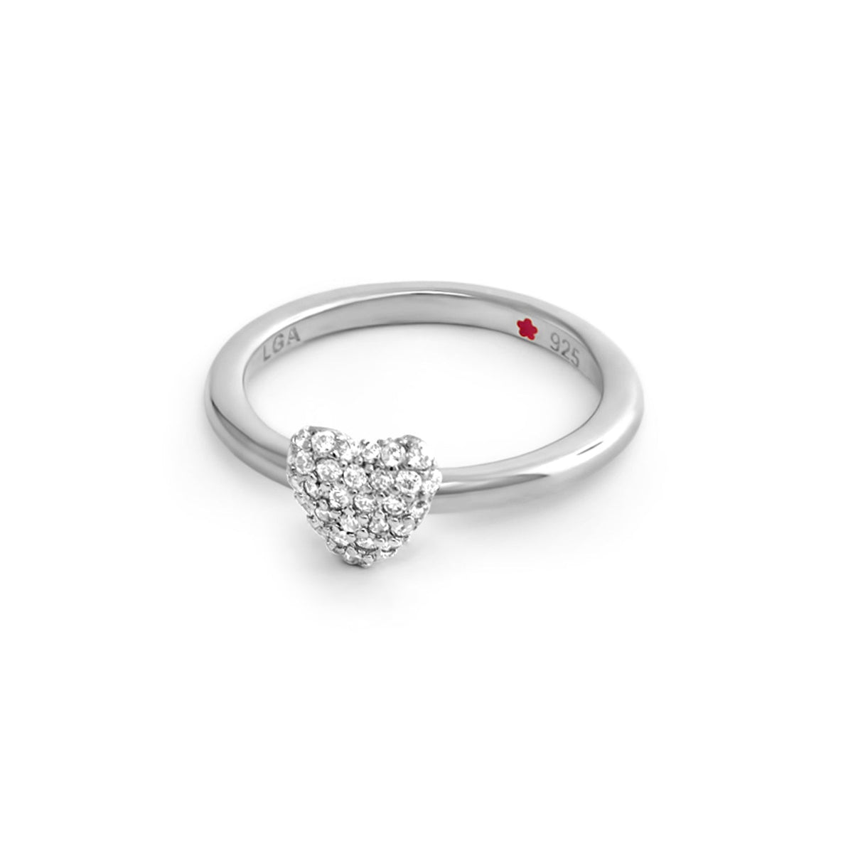 Layers of Love Pavé Heart stackable ring in sterling silver by Lauren G Adams, LGA stamp on Tampa Home & Garden Store