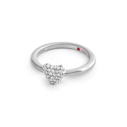 Layers of Love Pavé Heart stackable ring in sterling silver by Lauren G Adams, LGA stamp on Tampa Home & Garden Store