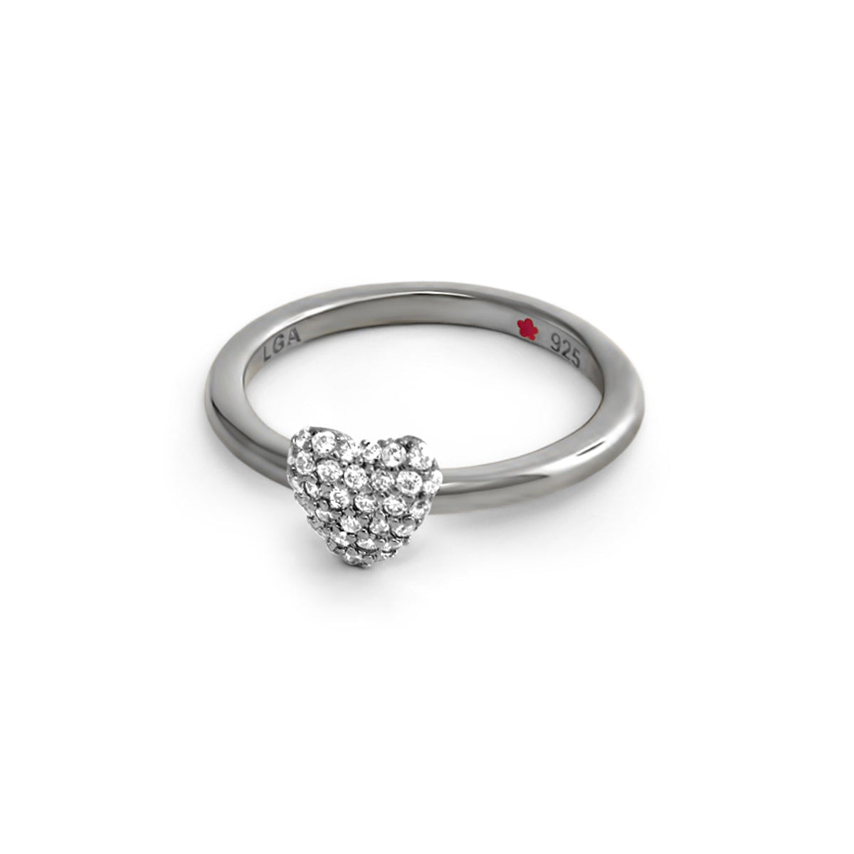 Layers of Love Stackable Ring by Lauren G Adams, sterling silver pavé heart centerpiece on Tampa Home & Garden Store