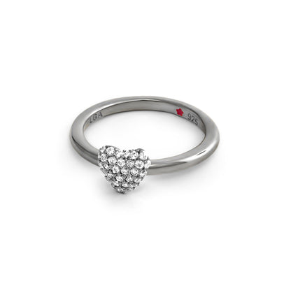 Layers of Love Stackable Ring by Lauren G Adams, sterling silver pavé heart centerpiece on Tampa Home & Garden Store