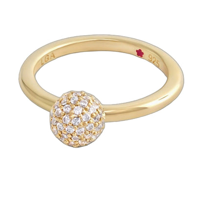 Layers of Love Stackable Ring gold tone with pavé diamond ball by Lauren G Adams on Tampa Home & Garden Store