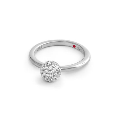 Layers of Love Stackable Ring by Lauren G Adams in sterling silver with pavé crystal ball on Tampa Home & Garden Store