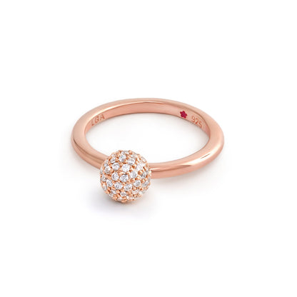 Layers of Love Stackable Ring by Lauren G Adams, rose gold, pave diamond ball on Tampa Home & Garden Store