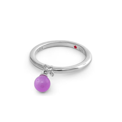 Layers of Love Stackable Ring - Dangle, silver 925 band with purple bead by Lauren G Adams on Tampa Home & Garden Store