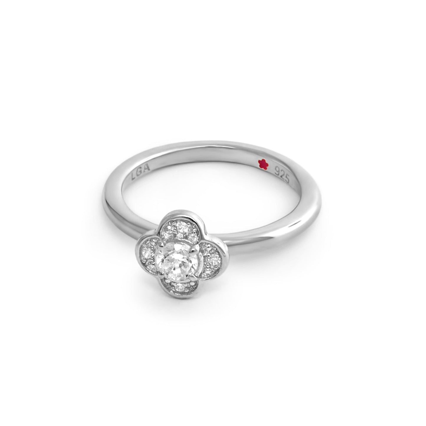 Layers of Love Stackable Ring Pavé Clover in sterling silver with cluster by Lauren G Adams on Tampa Home & Garden Store