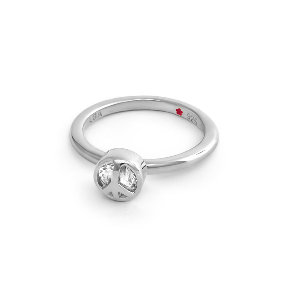Stackable ring Pavé Peace Sign by Lauren G Adams in sterling silver 925 on Tampa Home & Garden Store