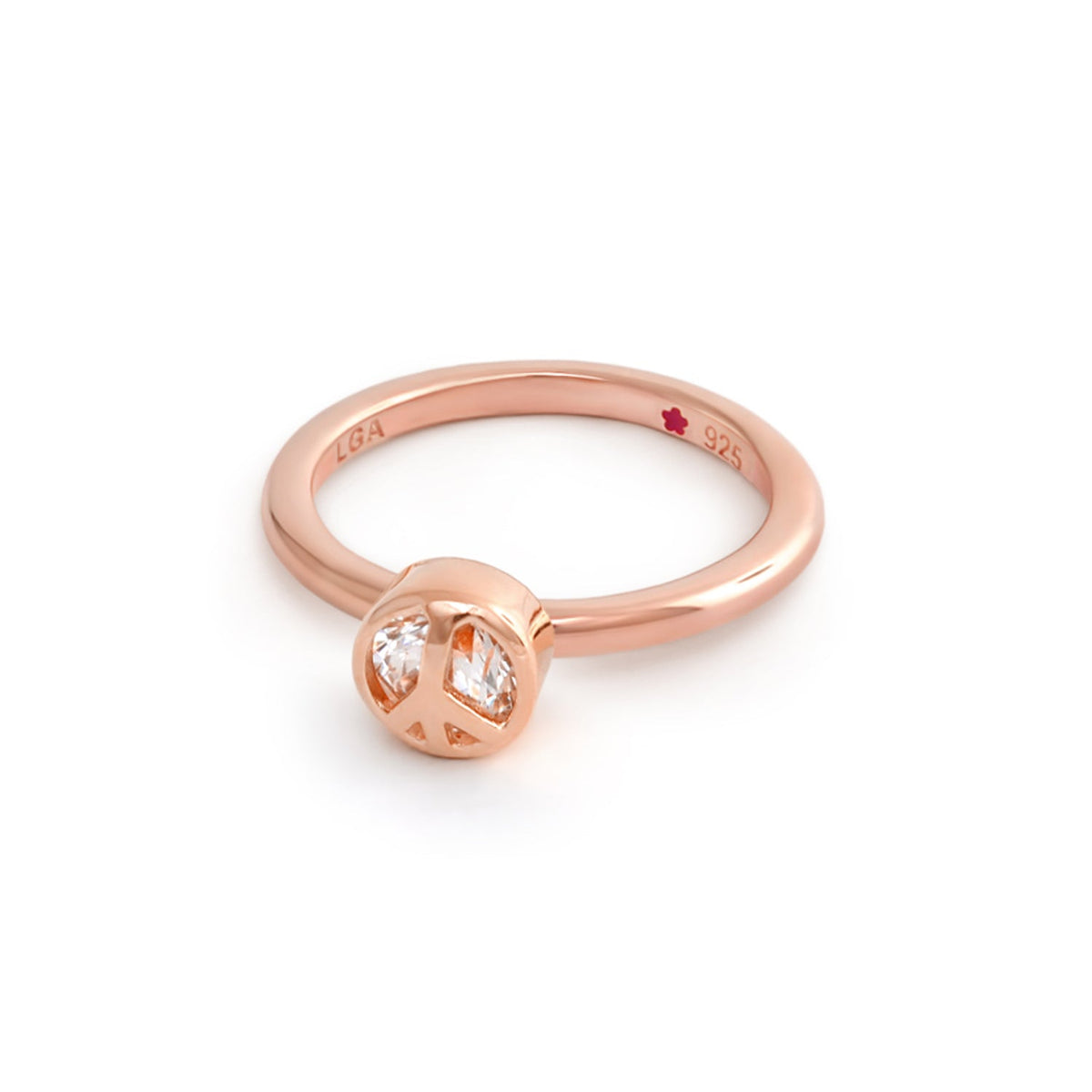 Layers of Love Stackable Ring - Pavé Peace Sign rose gold bead by Lauren G Adams on Tampa Home & Garden Store