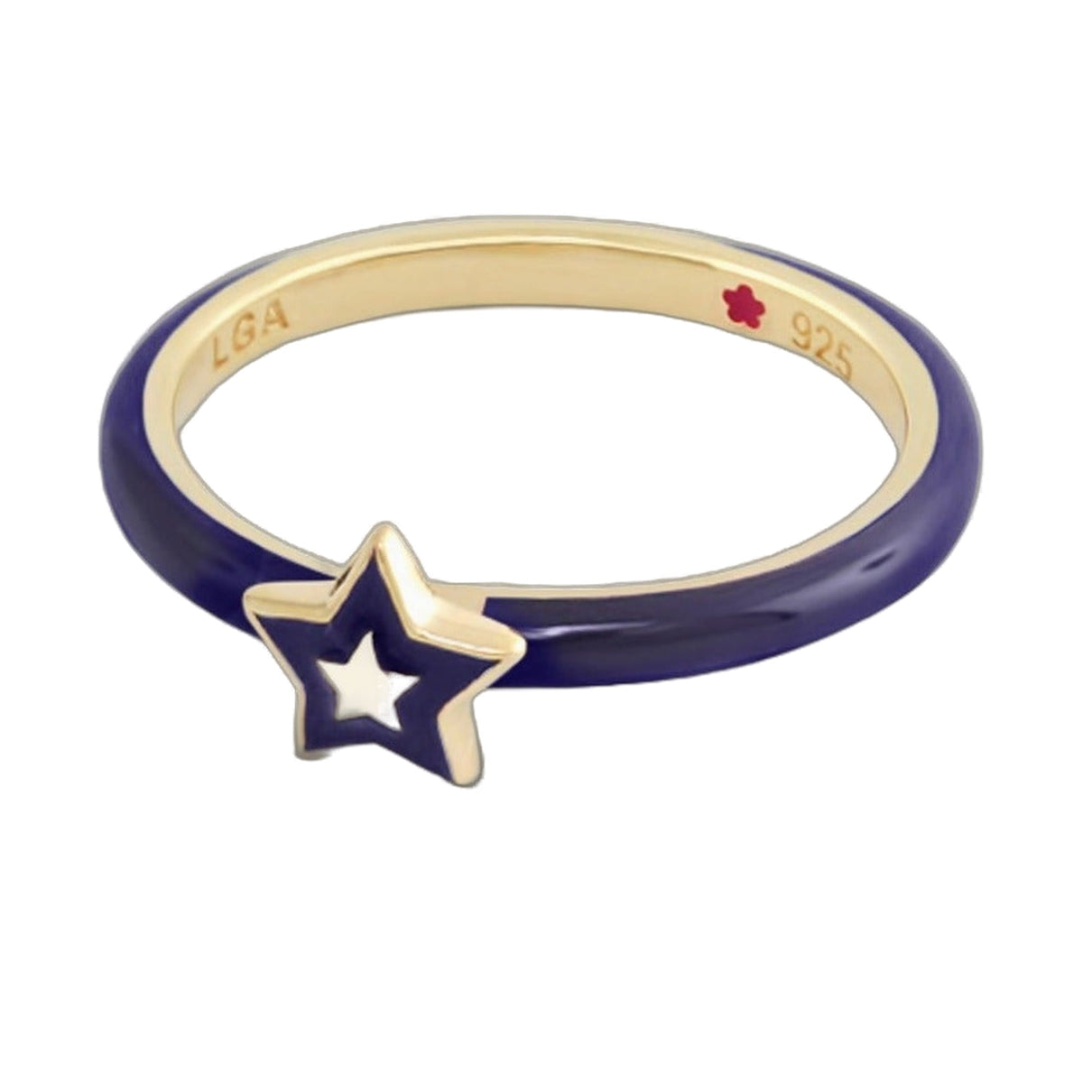 Layers Of Love Stackable Ring Lauren G Adams, purple enamel band with goldtone star charm on Tampa Home & Garden Store