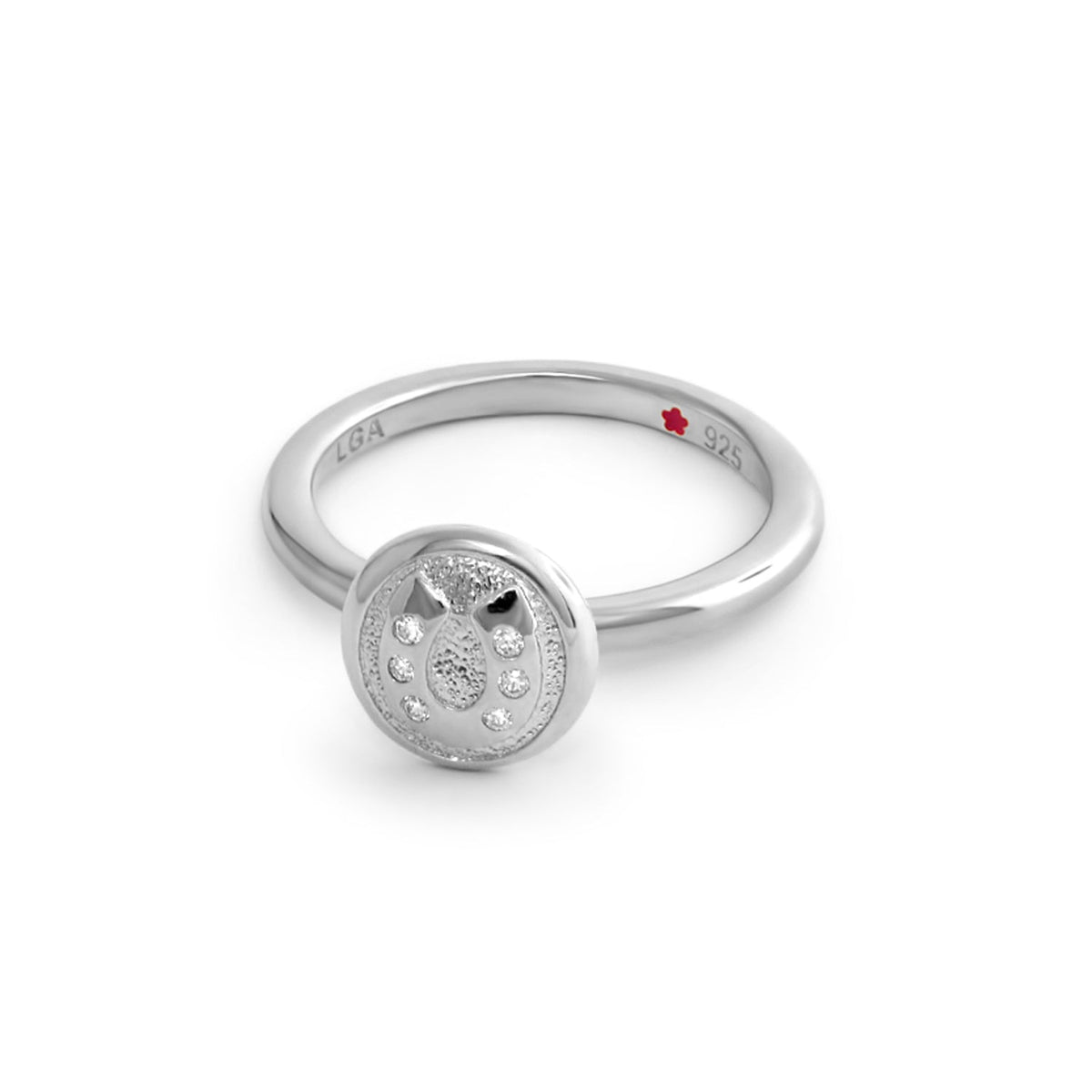 Layers of Love Stackable Ring — Engraved Disc, Lauren G Adams, sterling silver with crystals on Tampa Home & Garden Store