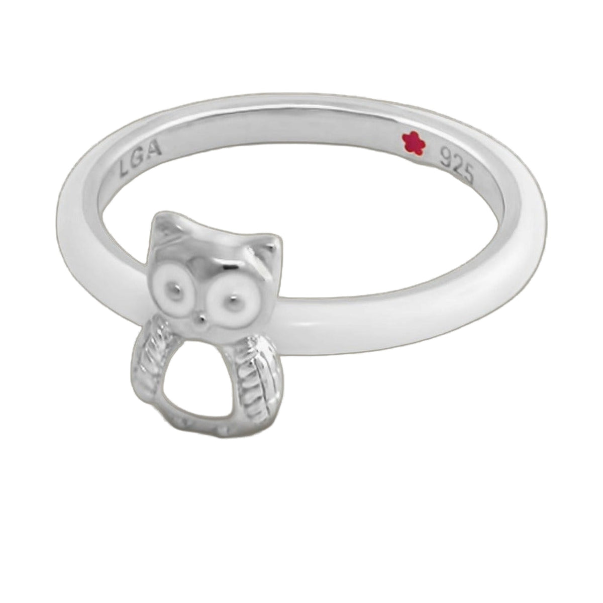 Layers of Love Owl stackable ring by Lauren G Adams in silver with owl charm LGA 925 stamp on Tampa Home & Garden Store