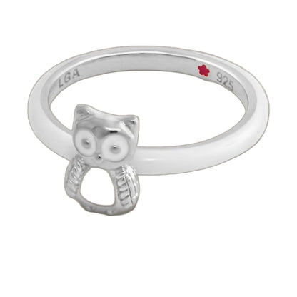 Stackable Ring Layers of Love Owl by Lauren G Adams sterling silver with owl charm on Tampa Home & Garden Store