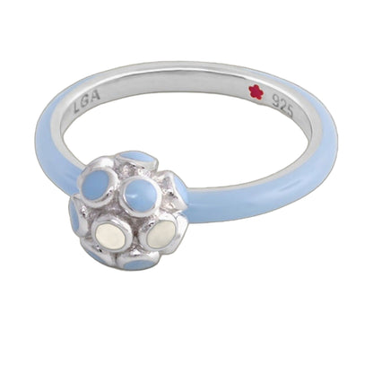 Layers of Love Stackable Ring — Blue Flower Cluster, blue enamel band by Lauren G Adams on Tampa Home & Garden Store