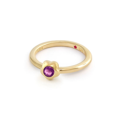 Layers Of Love Stackable Flower Bezel Ring