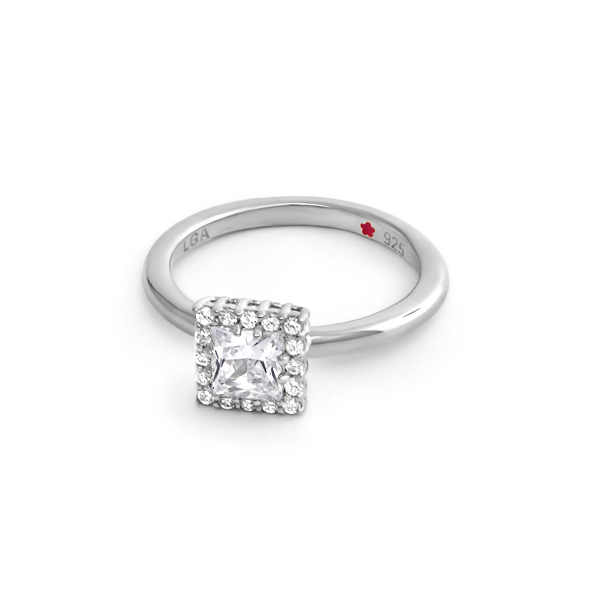 Layers of Love Stackable Ring Princess Pavé Halo in sterling silver with square center stone by Lauren G Adams on Tampa Home & Garden Store