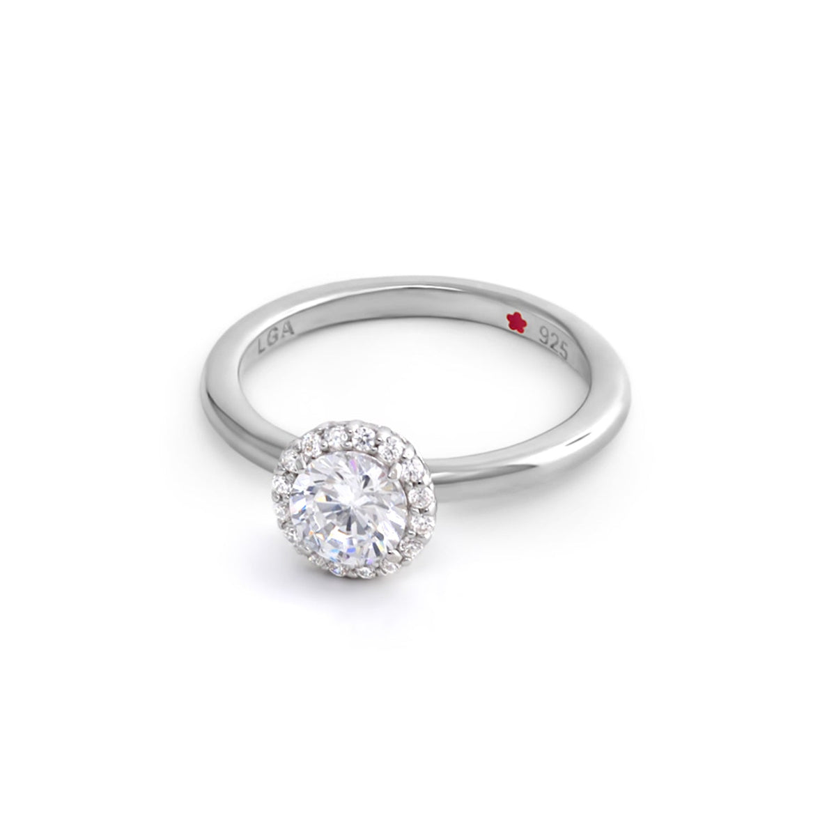 Layers of Love Stackable Ring with round pavé halo, sterling silver band, LGA stamped on Tampa Home & Garden Store