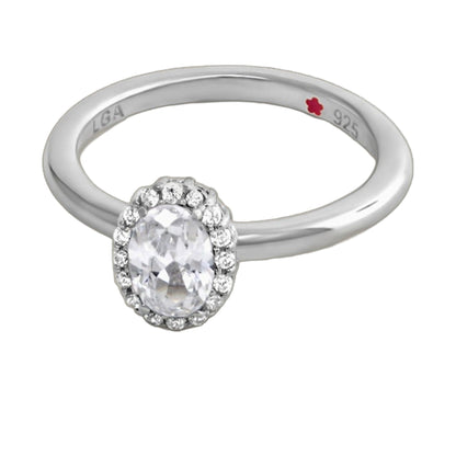 Layers of Love Stackable Ring Oval Pavé Halo in sterling silver by Lauren G Adams on Tampa Home & Garden Store