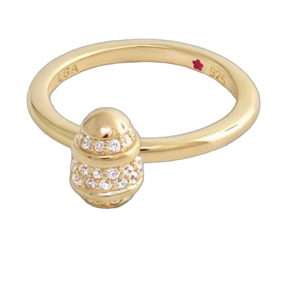 Layers of Love stackable ring by Lauren G Adams in gold with ribbed pavé bead on Tampa Home & Garden Store