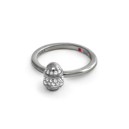 Layers of Love stackable ring by Lauren G Adams with ribbed pave bead in sterling silver 925 on Tampa Home & Garden Store