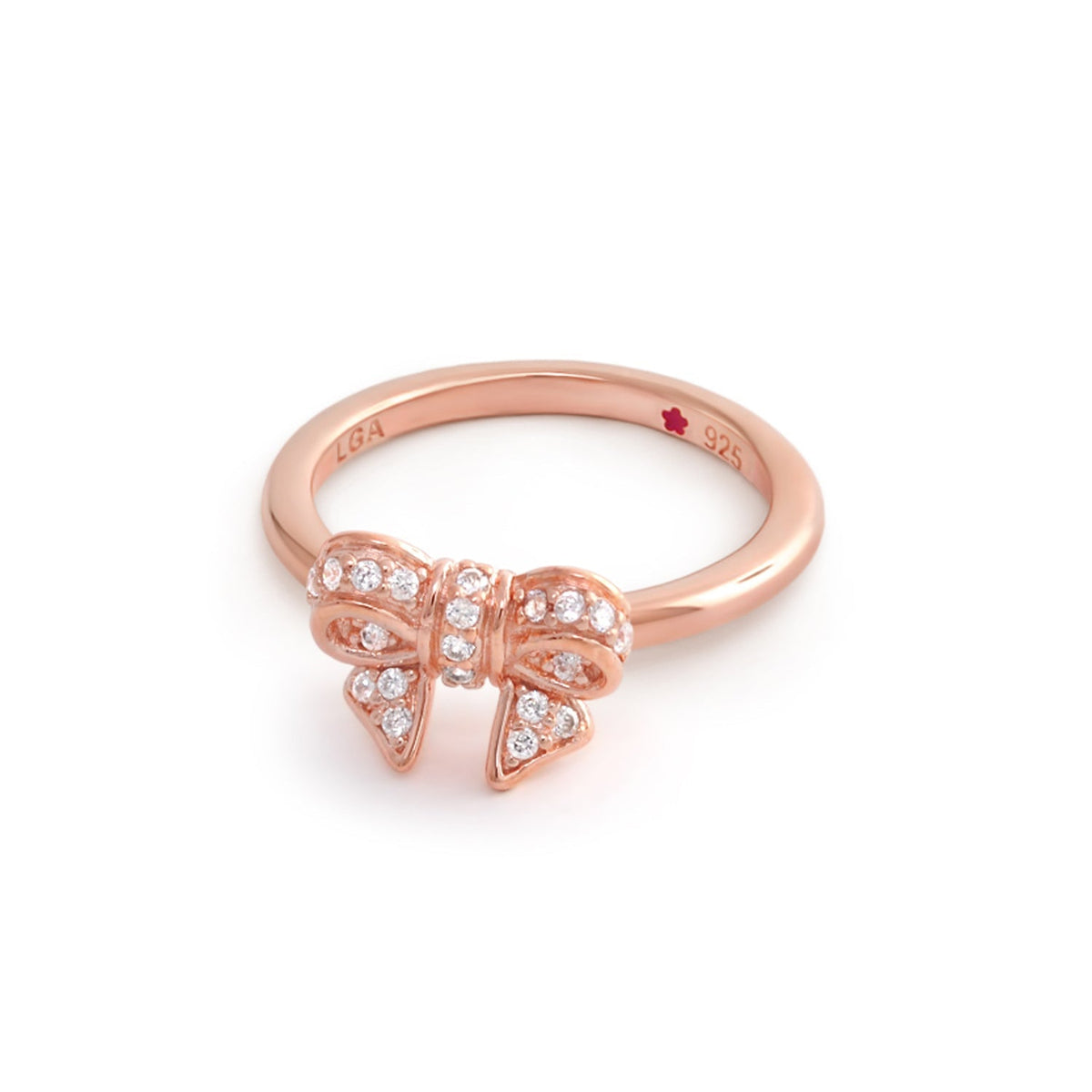 Layers Of Love Stackable Ring rose gold with pavé diamond bow centerpiece by Lauren G Adams on Tampa Home & Garden Store