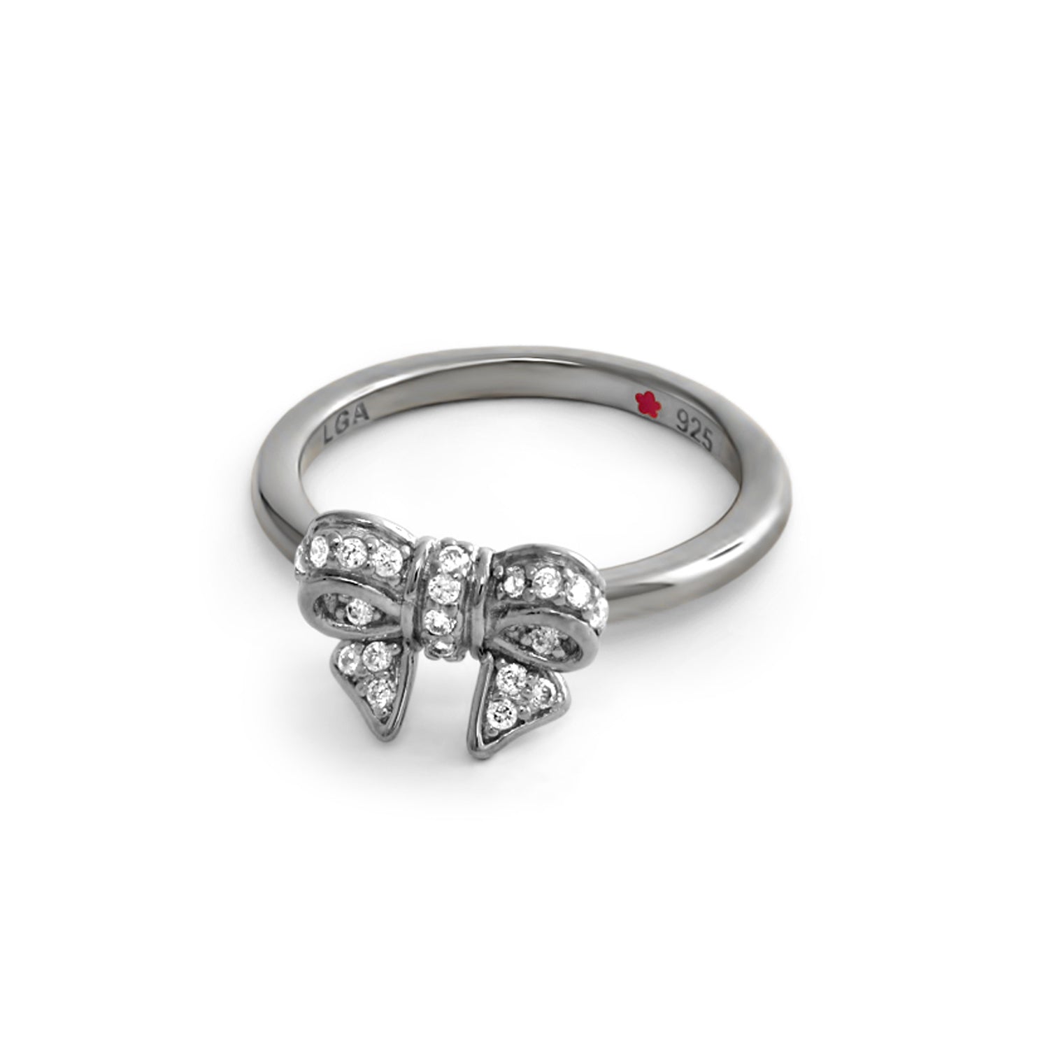 Layers Of Love stackable ring by Lauren G Adams in sterling silver with pavé bow motif on Tampa Home & Garden Store