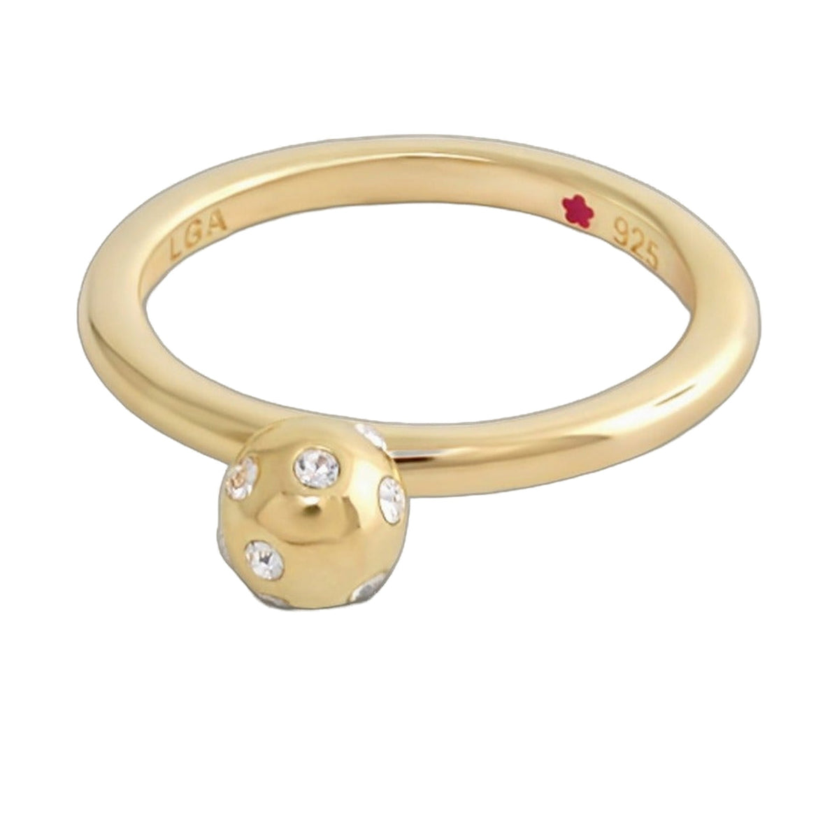 Layers of Love Stackable Ring with Crystal Dot Bead, gold-tone band by Lauren G Adams on Tampa Home & Garden Store