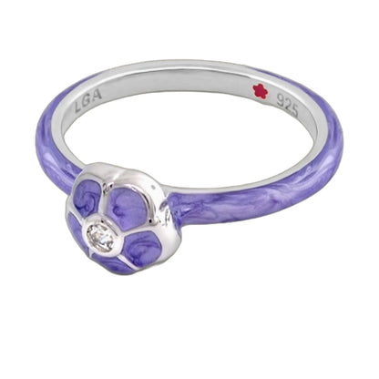 Layers of Love Stackable Ring mauve flower cluster enamel by Lauren G Adams 925 silver on Tampa Home & Garden Store