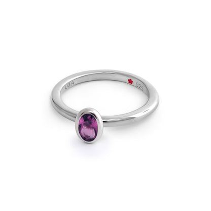 Layers of Love Stackable Ring - Oval Bezel by Lauren G Adams, sterling silver 925 with amethyst on Tampa Home & Garden Store
