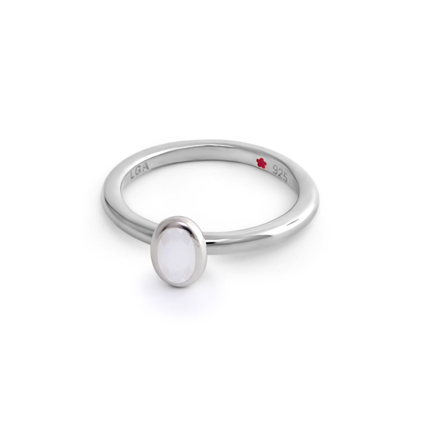 Layers of Love Stackable Ring — Oval Bezel with white gemstone, Lauren G Adams on Tampa Home & Garden Store