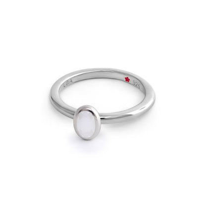 Layers of Love Stackable Ring — Oval Bezel with white gemstone, Lauren G Adams on Tampa Home & Garden Store