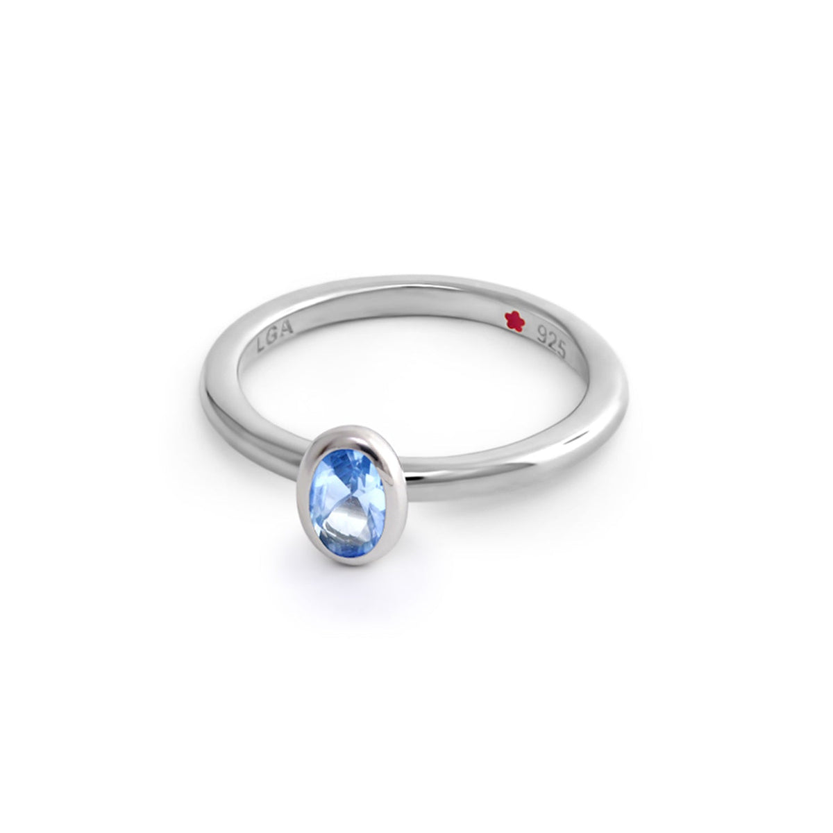 Layers of Love Stackable Ring Oval Bezel with blue gemstone, 925 silver, Lauren G Adams on Tampa Home & Garden Store
