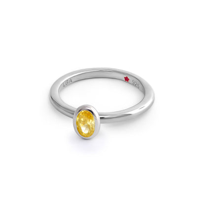 Layers of Love Stackable Ring Oval Bezel on sterling silver band with yellow citrine LGA stamp on Tampa Home & Garden Store